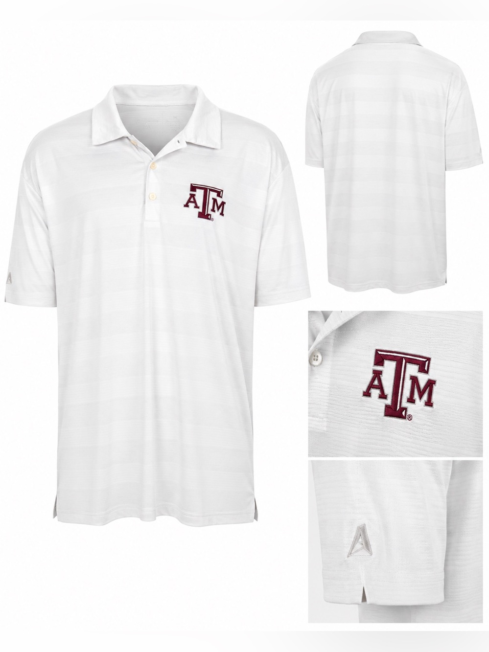 Antigua Texas A&M Aggies Men’s White Performance Polo – Size XL – Like New